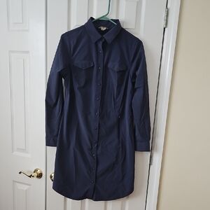Duluth Trading Co Dark Blue Shirt Dress